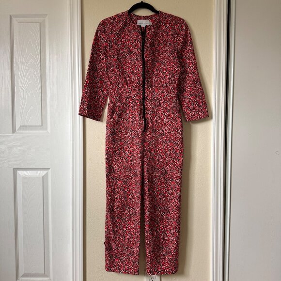 Rebecca Minkoff Red Clover Floral Jumper Jumpsuit Sz XXS - Picture 4 of 7